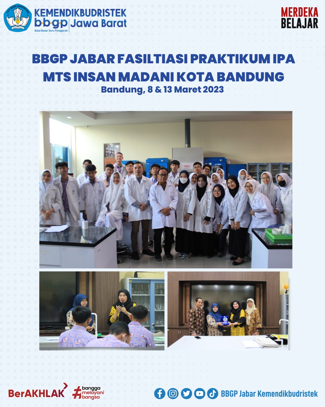 BBGP Jabar Fasilitasi Praktikum Peserta Didik MTS Insan Madani Kota Bandung