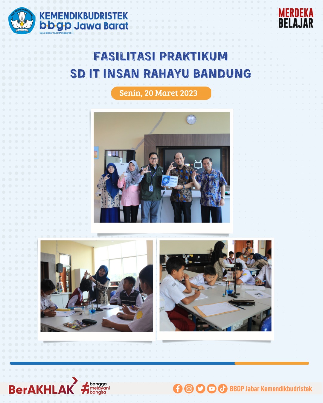BBGP Jabar Fasilitasi Praktikum IPA Peserta Didik SD IT Insan Rahayu Bandung