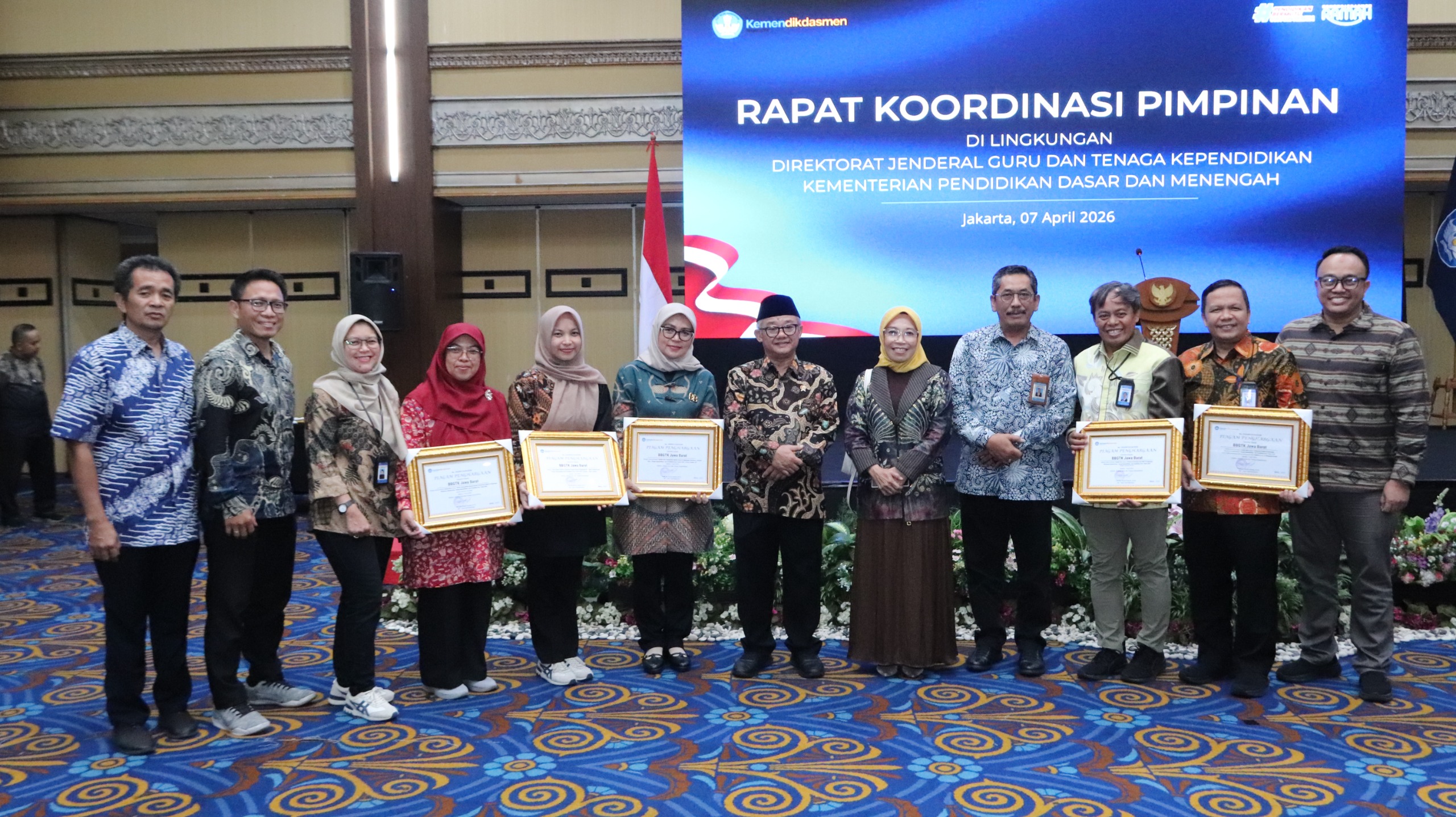 BBGTK Jabar Raih Juara Umum Apresiasi Ditjen GTK 2025 pada Rapat Koordinasi Pimpinan di Jakarta